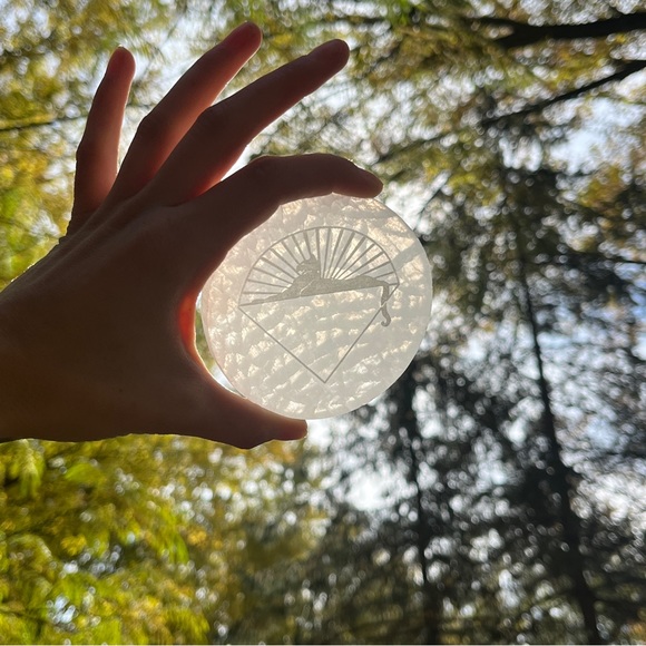 Set of TWO (2) Grateful Dead etched selenite pieces - Picture 4 of 8
